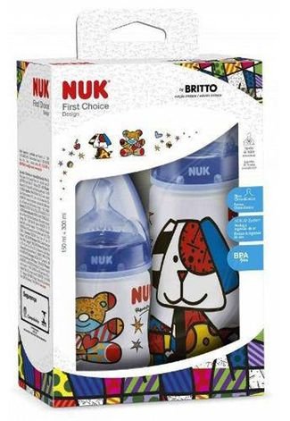 Kit com 2 Mamadeiras NUK FC DESIGN 150ml Azul