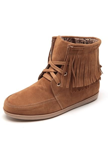 Bota Apache Mooncity Franjas Caramelo - Marca Mooncity