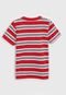 Camiseta Malwee Kids Infantil Listrada Vermelho/Branco - Marca Malwee Kids