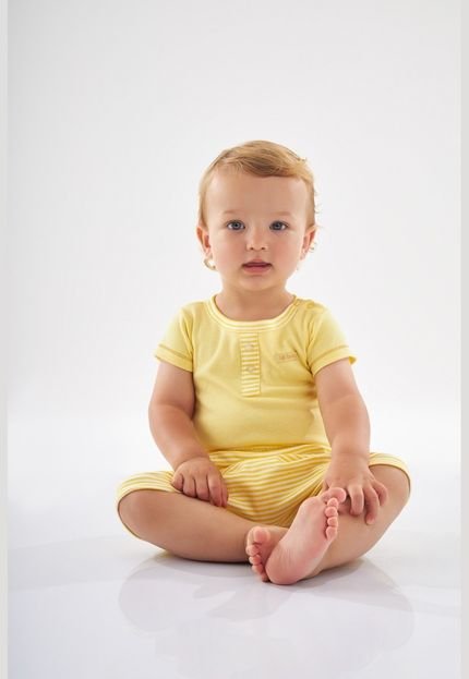 Conjunto em Suedine Unissex Up Baby Amarelo - Marca Up Baby