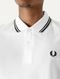 Polo Fred Perry Masculina Piquet Regular Black Twin Tipped Branca - Marca Fred Perry