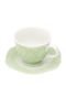 Jogo de 6 Xícaras Porcelana para Café Com Pires Givemy Verde Claro 90ml Branco - Marca Wolff