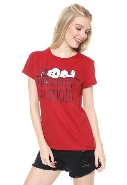 Camiseta Snoopy Food Vermelha - Marca Snoopy