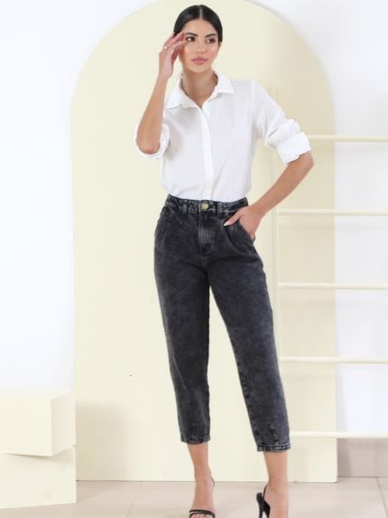 Calça Mom Sisal Jeans Black Stone Preta - Marca Sisal Jeans