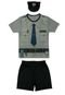 Fantasia Policial Shorts e Camiseta Muvile Cinza - Marca Muvile Fantasias
