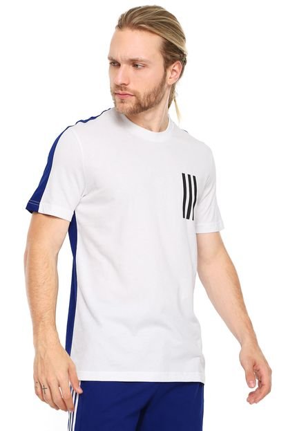 Camiseta adidas Bicolor Branca/Azul - Marca adidas Performance