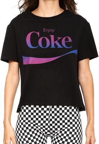 Camiseta Coca-Cola Jeans Enjoy Coke Preta