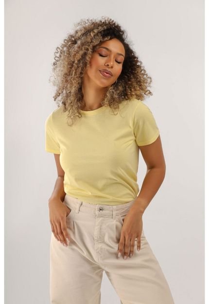 Blusa T-shirt Feminina Just Basic Amarelo - Marca JUST BASIC