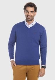 Sweater Melange Smart Casual  L/S Azul Ferouch
