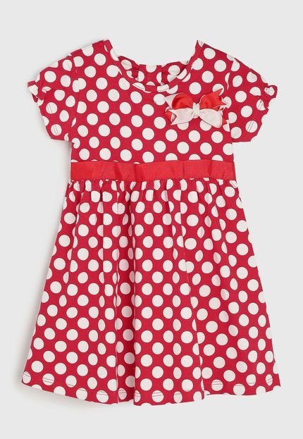 Vestido Milon Infantil Laço Poá Vermelho/Branco - Marca Milon