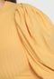 Vestido Colcci Curto Canelado Amarelo - Marca Colcci