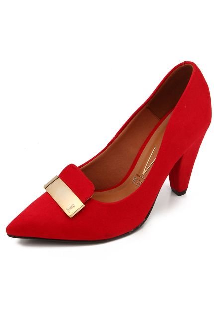 Scarpin Vizzano Detalhe Vermelho - Marca Vizzano