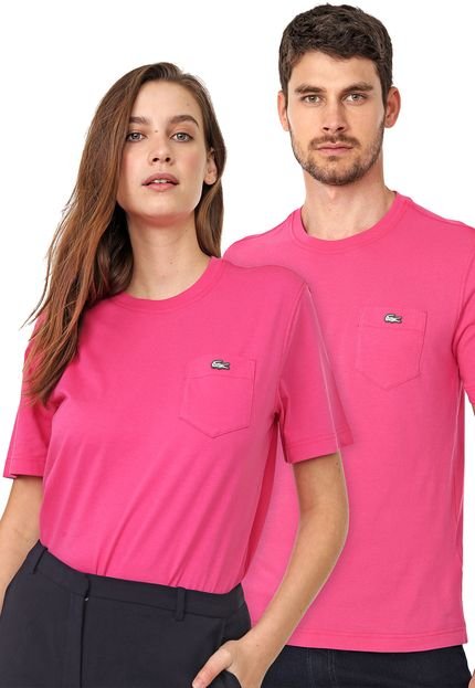 Camiseta Lacoste L!VE No Gender Bolso Rosa - Marca Lacoste