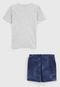 Pijama Carinhoso Curto Infantil Dream Cinza/Azul - Marca Carinhoso