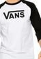 Camiseta Vans Raglan Classic Branca/Preta - Marca Vans