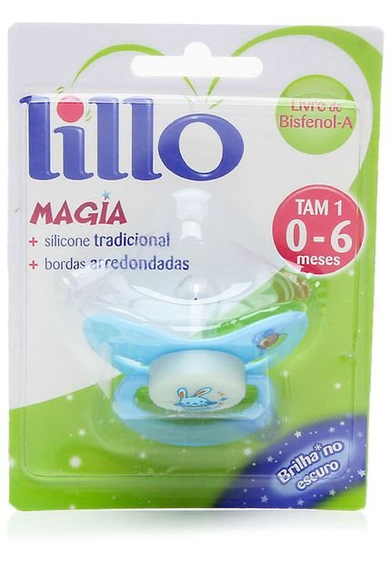 Chupeta Magia Baby Azul Efeito Luminoso Tam1 Lillo - Marca Lillo