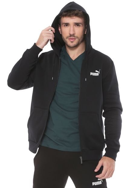 Moletom Flanelado Aberto Puma Fz Hoody Preto - Marca Puma