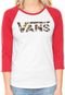 Camiseta Vans Mixed Floral Raglan Branca/Vermelha - Marca Vans