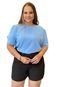 Blusa Feminina Plus Size Lisa com Mangas Curtas  Off White - Marca Predilects Plus