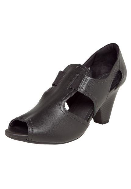 Sapato Usaflex Recortes Preto - Marca Usaflex