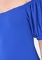 Vestido Colcci Midi Canelado Azul - Marca Colcci
