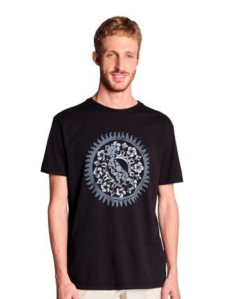 Camiseta Reserva Masculina Estampada Pica Pau Bali Preta