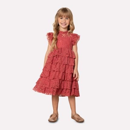 Vestido Infantil Menina Milon Rosa - Marca Milon