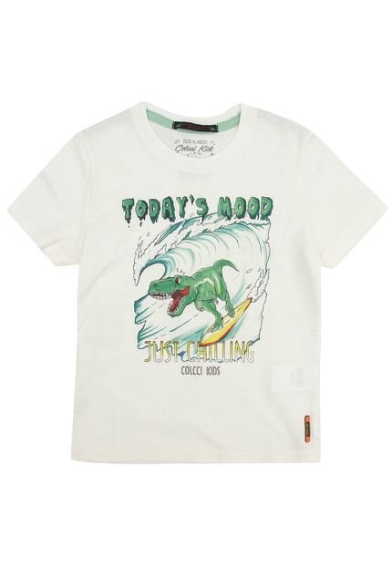 Camiseta Colcci Kids Infantil Dinossauro Off-White - Marca Colcci Kids