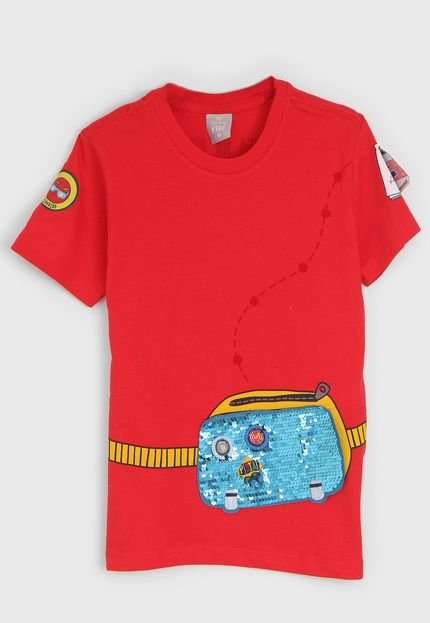 Camiseta Hering Kids Infantil Detetives Do Prédio Azul Vermelha - Marca Hering Kids
