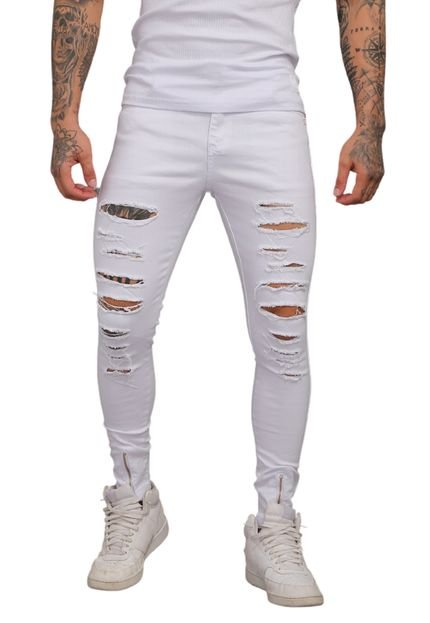 Calça Branca Com Zíper na Barra Masculina Alleppo Jeans Macau - Marca Alleppo Jeans