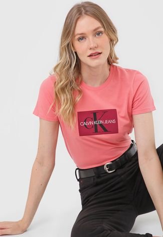 Camiseta Calvin Klein Jeans Issue Rosa - Compre Agora