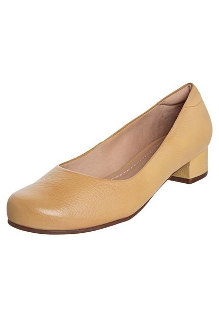 Scarpin Andarella Salto Bloco Amarelo - Marca Andarella