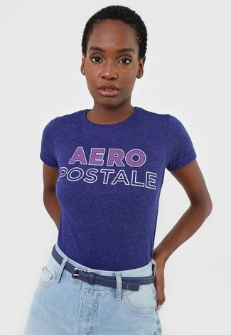 Camiseta Aeropostale Logo Azul-Marinho - Compre Agora
