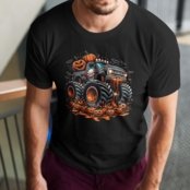 Camiseta Básica Masculina Monster Truck Halloween 100% Algodão Premium - Preto - Marca Gugi