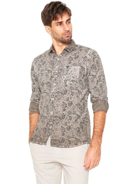 Camisa Polo Wear Floral Bege - Marca Polo Wear