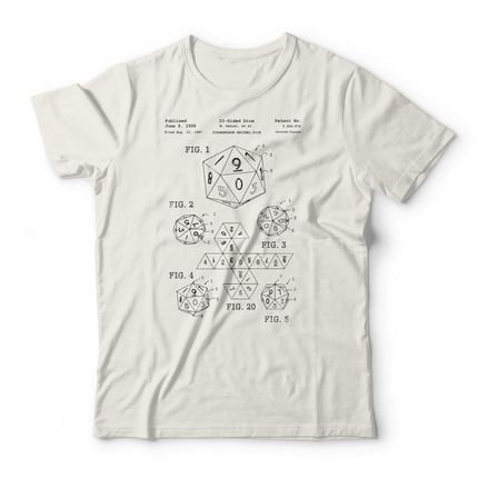 Camiseta D20 Patent - Off White - Marca Studio Geek 