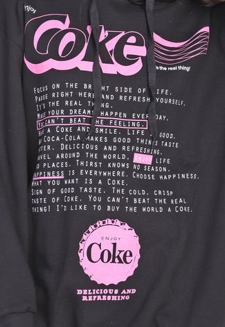 Blusa de Moletom Fechada Coca-Cola Jeans Lettering Preto