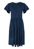 Vestido Midi Com Babados Azul Quintess - Marca Quintess