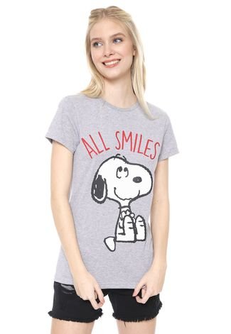 Camiseta Snoopy All Smiles Cinza