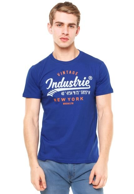 Camiseta Industrie NY Brooklyn Azul/Laranja - Marca Industrie