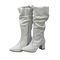 Botas Slouchy Lirom Cano Alto Em Couro Branco - Marca Lirom