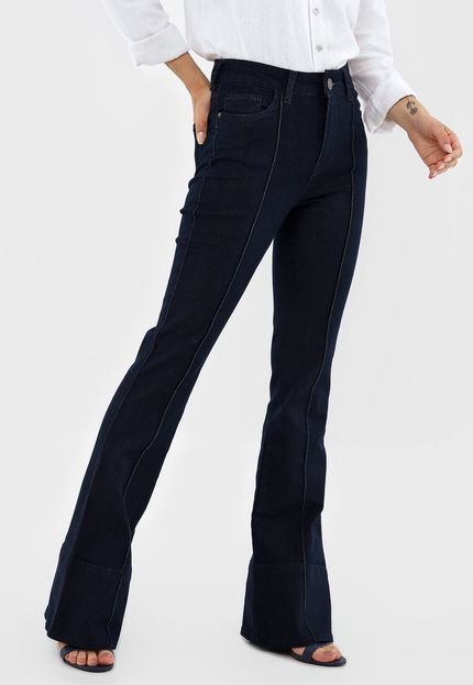 Calça Jeans Polo Wear Flare Recortes Azul-Marinho - Marca Polo Wear