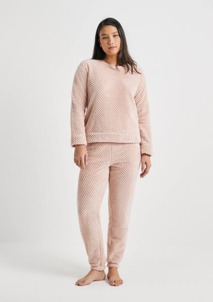 Pijama Longo Feminino Em Fleece - Marca Hering
