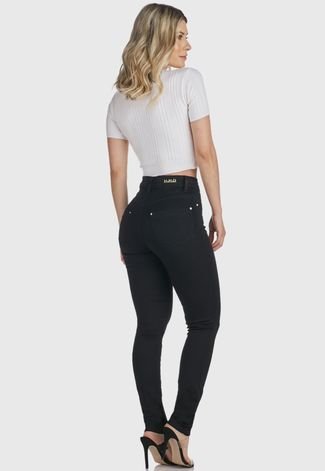 Calça Jeans Feminina HNO Jeans Skinny Cintura Alta Empina o Bum Bum Preta