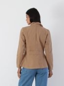 Blazer Novah Store Slim Sarja Caramelo - Marca Novah Store