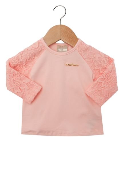 Blusa Milon Renda Infantil Coral - Marca Milon