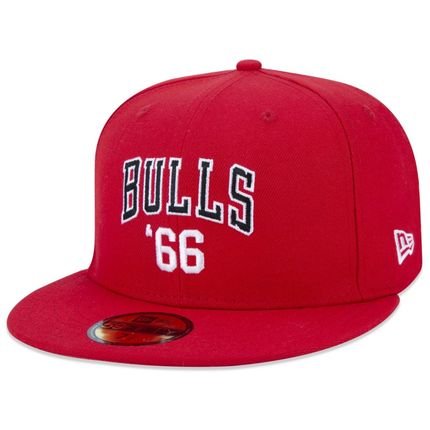 Boné New Era 59fifty Chicago Bulls Aba Reta Fitted Vermelho - Marca New Era