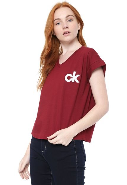 Camiseta Calvin Klein Logo Vinho - Marca Calvin Klein