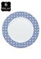 Conjunto de Pratos Rasos Schmidt Porcelana Athena 6pçs Branco/Azul - Marca Porcelana Schmidt