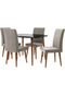 Conjunto Mesa de jantar Jade c/ 4 cadeiras 1,20x0,90 pÃ©s palito Black RV Móveis - Marca Rv Móveis